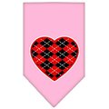 Unconditional Love Argyle Heart Red Screen Print Bandana Light Pink Large UN847747
